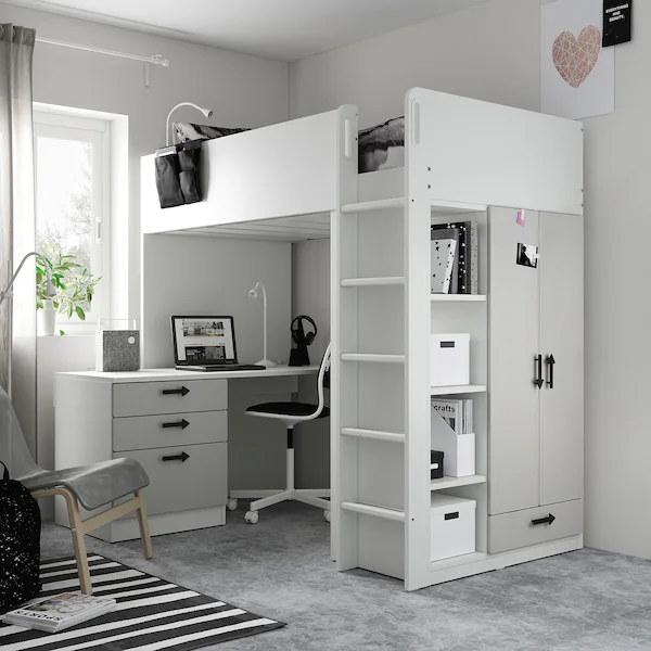 Image d'article : lits mezzanine bureau armoire blanc								lits-mezzanine.webp